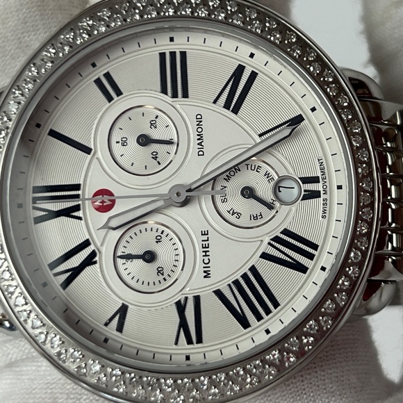 💖Michele Serein💖Diamond Silver Dial Chronograph 40mm Stainless Steel Ladi… - Picture 10 of 17